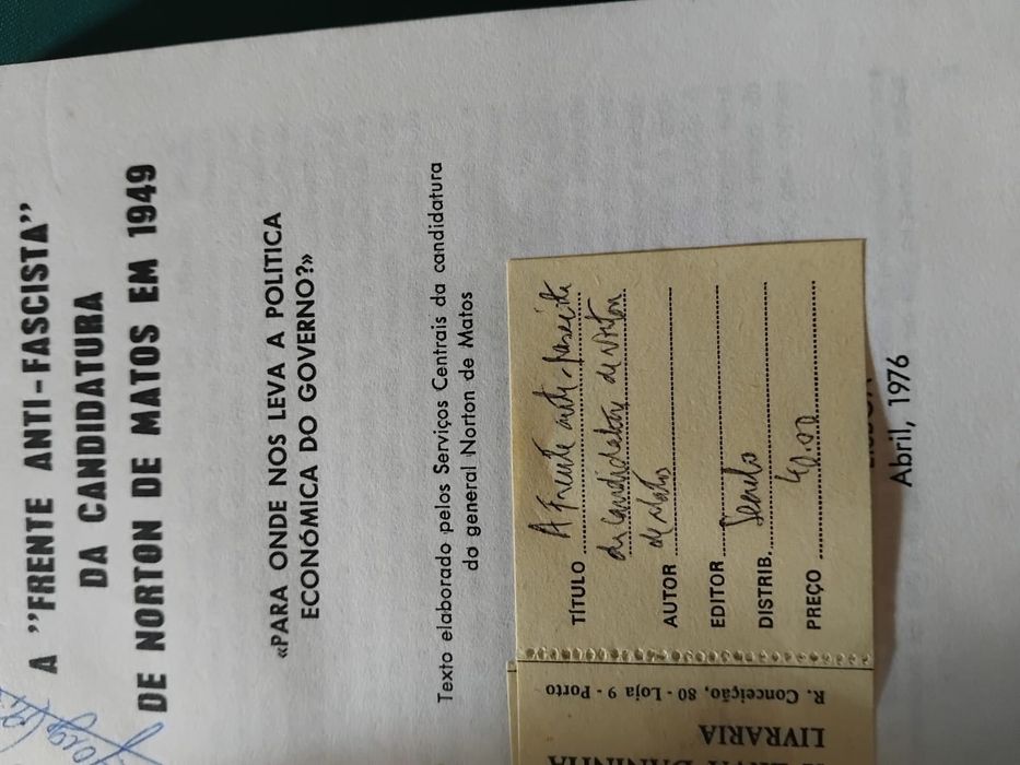 A Frente Anti-Fascistas da Candidatura de Norton de Matos de 1949