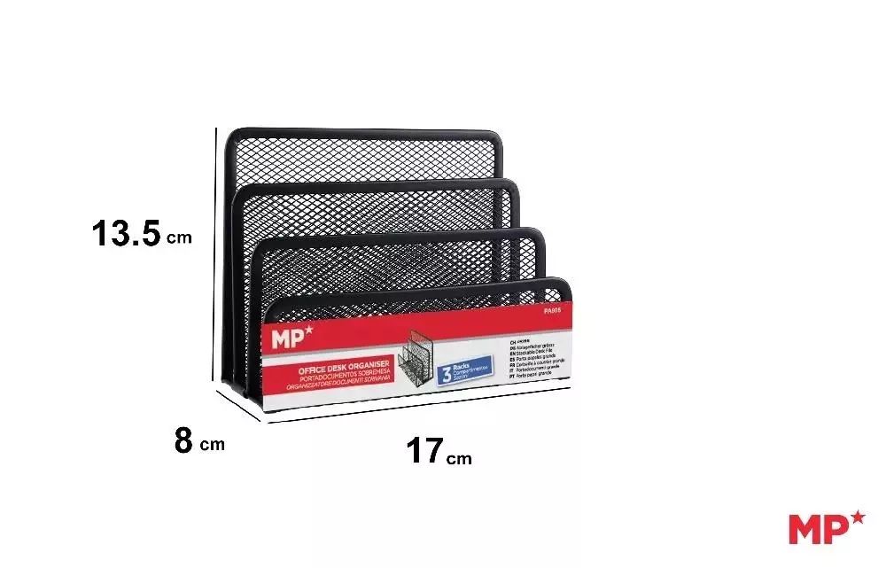 Organizer na biurko siatkowy metalowy czarny. MP Main Paper