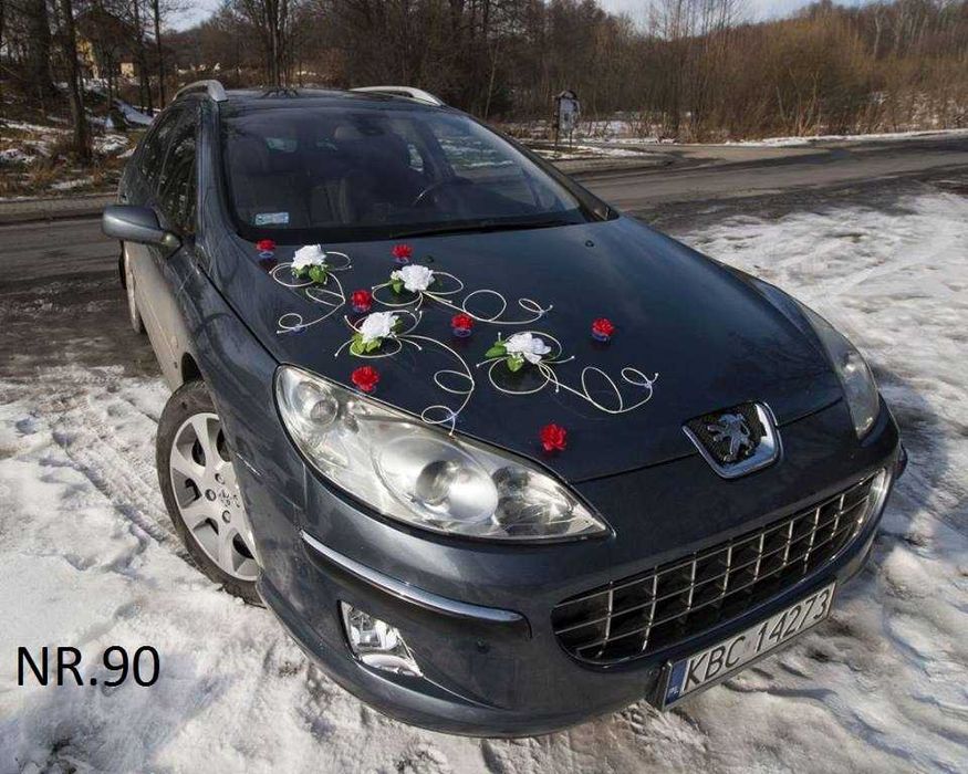 Dekoracja na samochód.Przybranie samochodu.Ozdoby na samochód 090