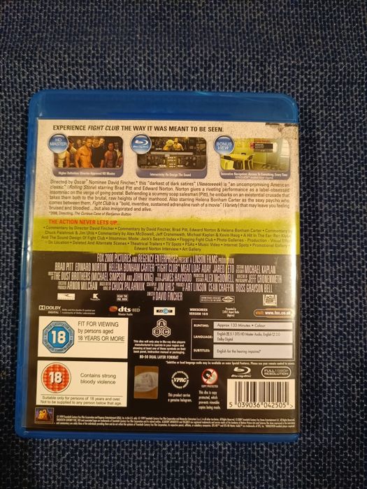 Blu ray do filme "Fight Club", edição especial (portes grátis)