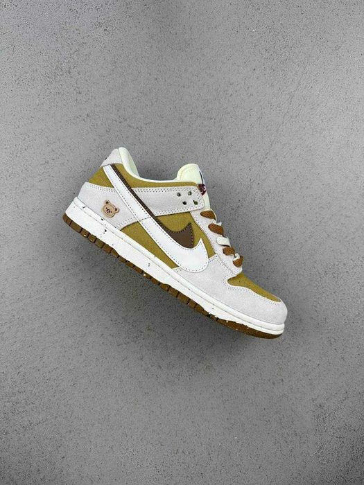 Мужские кроссовки Nike SB Dunk Low SE 85 Double Swoosh Grey Khaki Bear
