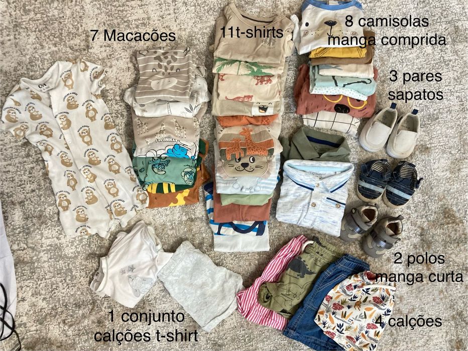 Roupinhas de bebé dos 6 aos 9 meses * Em muito bom estado *