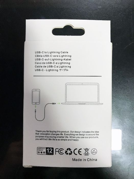 Cabo USB-C para Lightning / Cabo Type-C para lightning -Novo (1 metro)64297874499458121