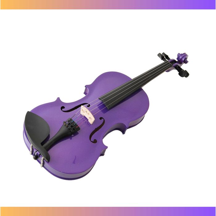 Skrzypce rozmiar 4/4 FIOLETOWE + futerał + smyczek + kalafonia