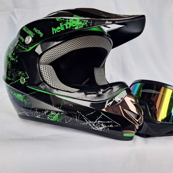 Kask motocrossowy fullface juniorski ATV Dirt Bike Black S 55-56cm