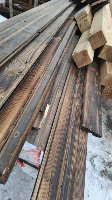 Deska podbitowa pióro wpust długa opalana