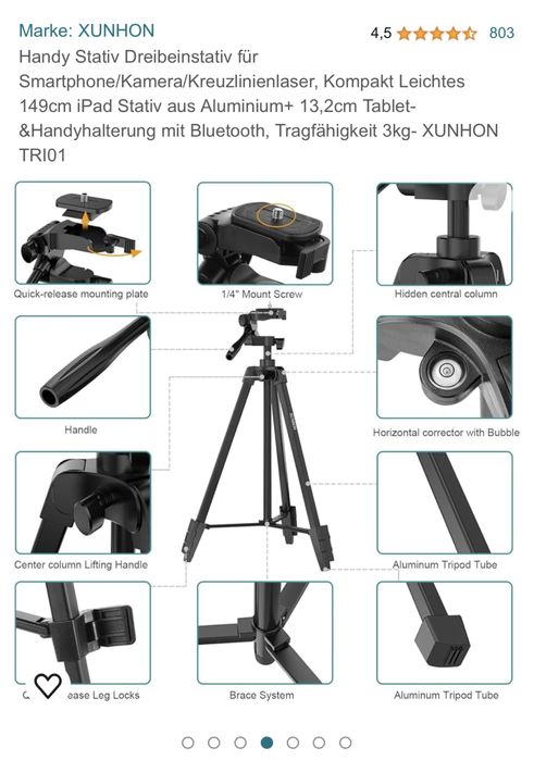 Tripod Xunhon Trio1 137cm