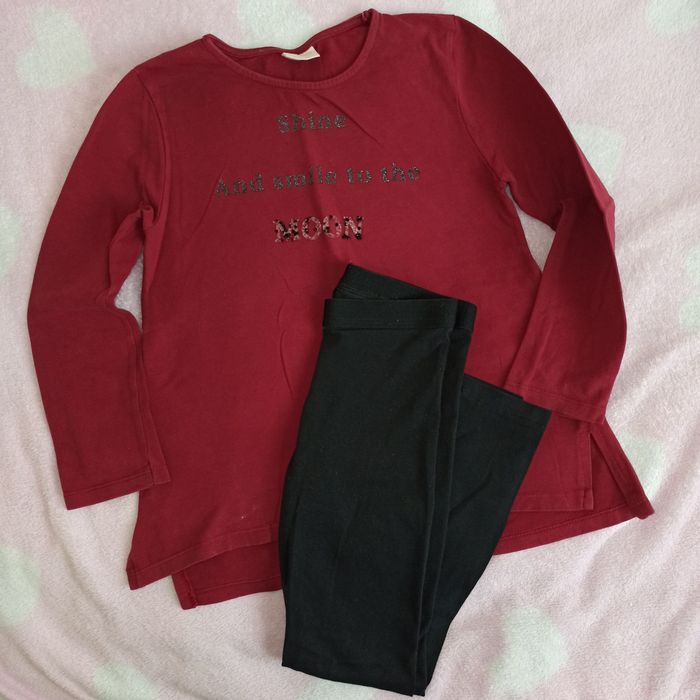 Zestaw. Tunika Zara + legginsy Pepperts r 122/128 (7-8 lat)