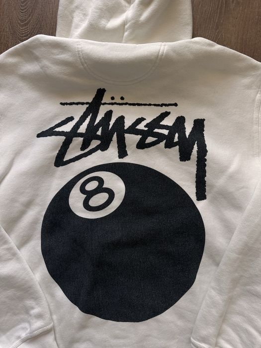 Stussy bluza biała z kapturem nowa z nadrukiem
