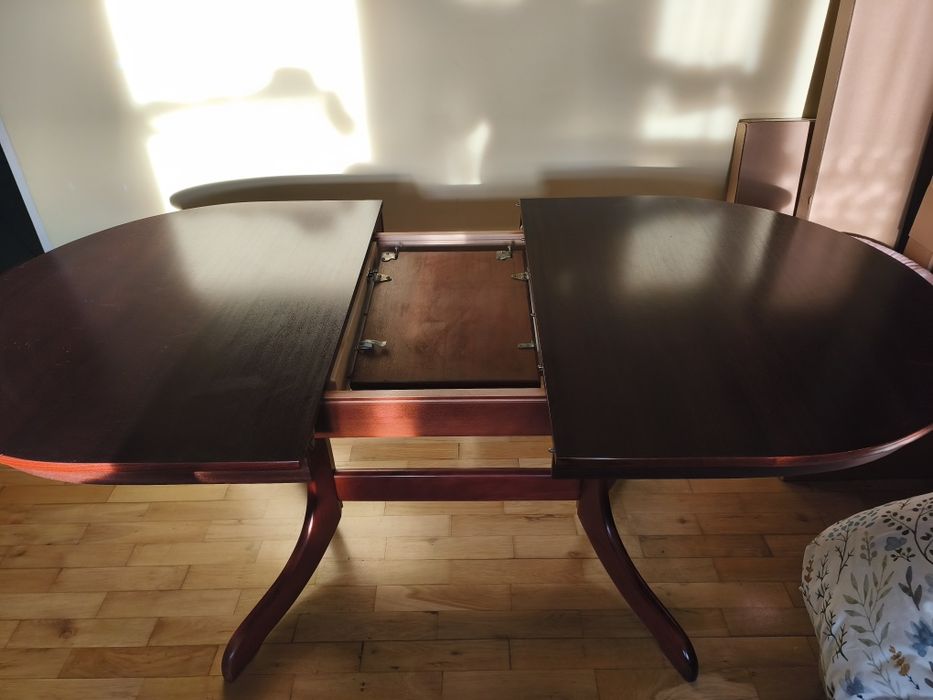 Unikatowy zestaw–lite drewno– 6 krzeseł+stół rozkładany