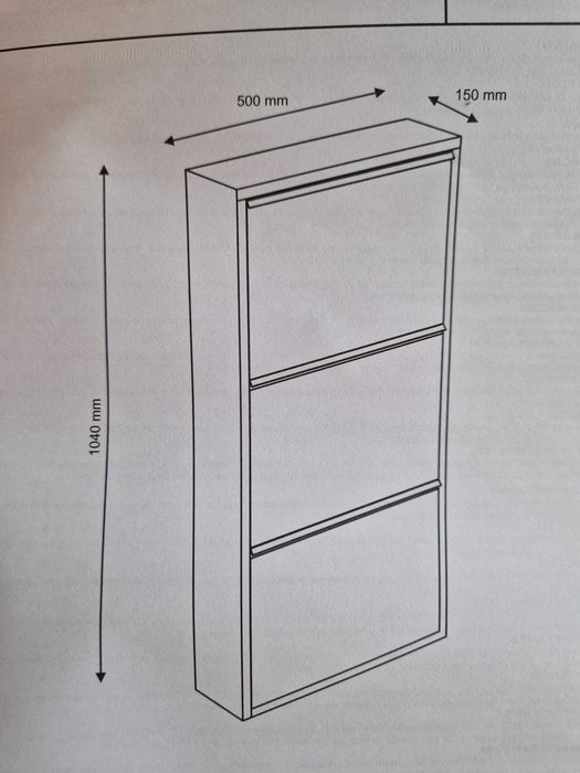 Szafka na buty metalowa czarna