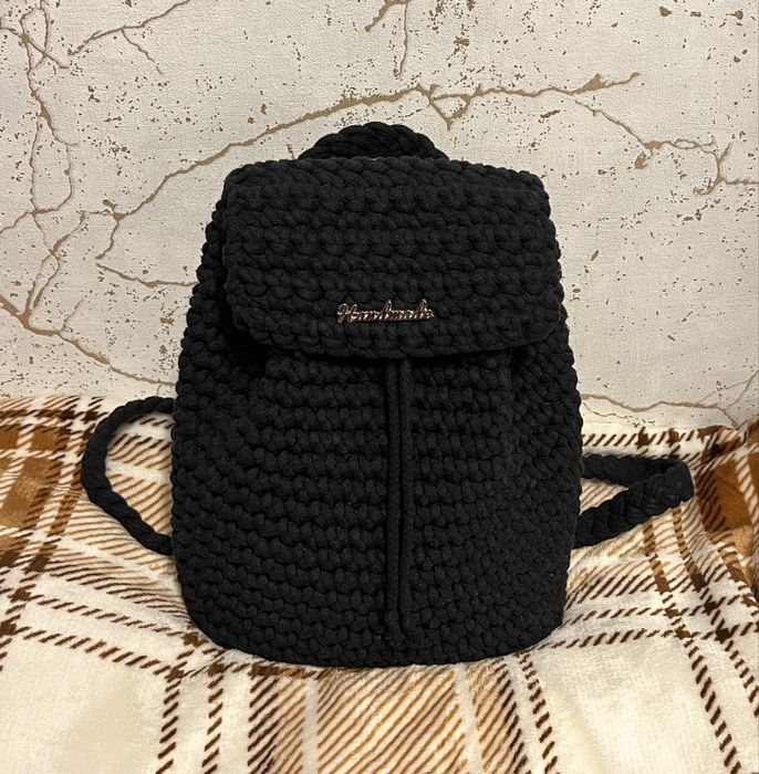 Czarny plecak handmade