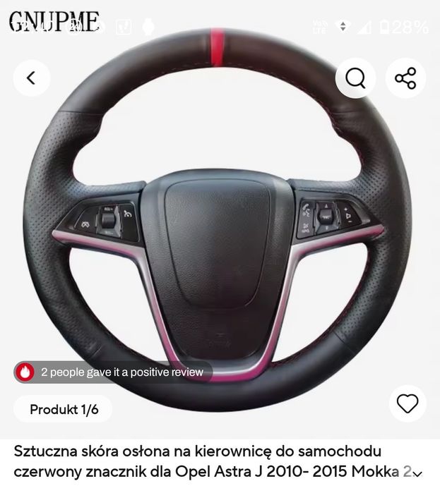 Pokrowiec na kierownicę Opel Astra J
