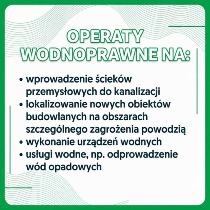 Operaty wodnoprawne/pozwolenia wodnoprawne