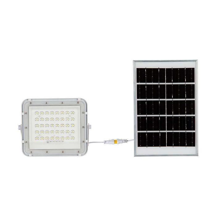 Naświetlacz LED Solarny 6W Biały Z Pilotem Timer IP65 Do Ogrodu Taras V-tac