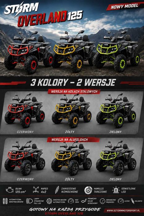 quad SZTORM OVERLAND 125 / bestseller / Raty / gratis / ProMotor