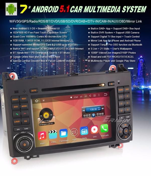 Auto-radio  2 din android 14 para Mercedes CLASSE A B W169 W245