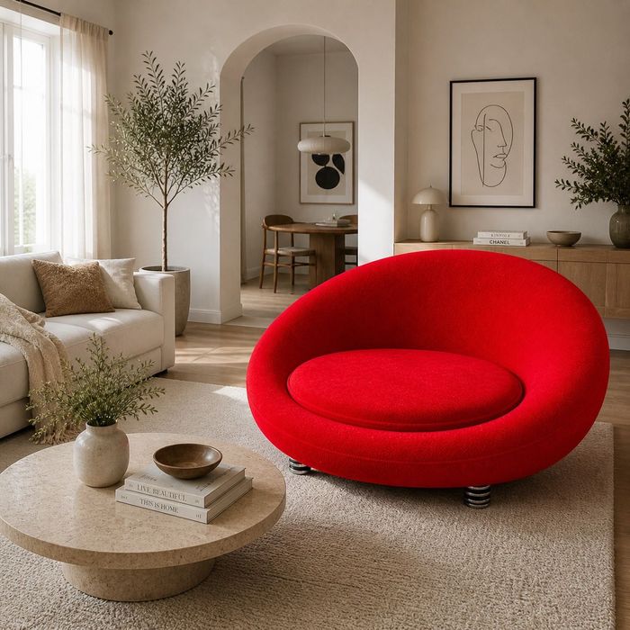 Designerska sofa premium Bretz Pool  w pięknej soczystej czerwieni-Vintage