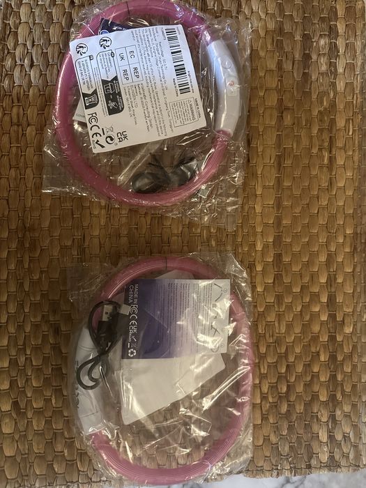 Coleira led rosa para cadela