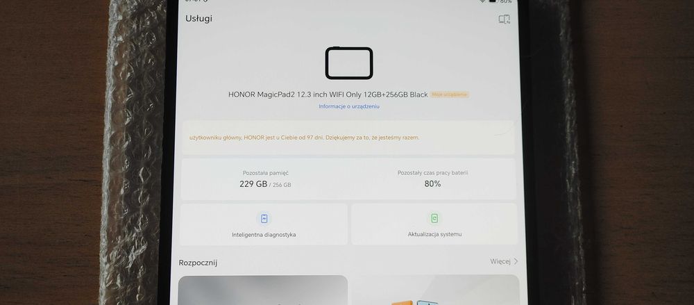 Tablet HONOR MagicPad2 12,3" 12/256GB Wifi