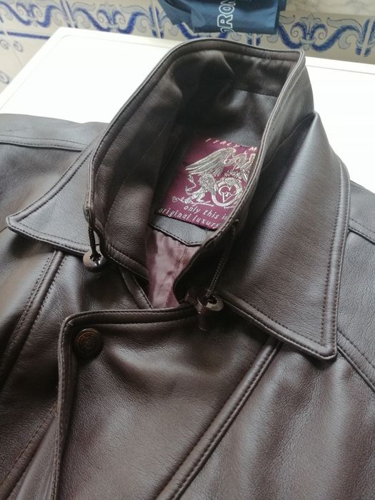 Blusão em Pele Castanho