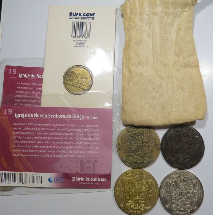 Conjunto Moedalhas 4 Medalhas Alvaro Velho 1997 ( 4 metais ) + Sevilha 92 + 2x Monumentos Port.