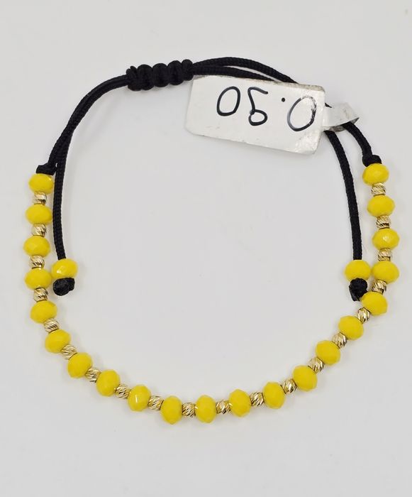 Złota bransoletka na sznurku próba 585 14k