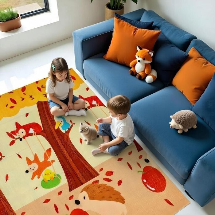 Термокилимок дитячий складаний 147см х 177см х 8мм "Лисички-Зростомір"