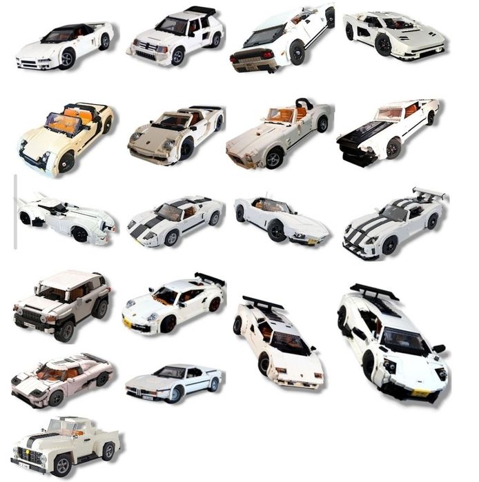 MOC Альтернативні інструкції LEGO Technic Ferrari Daytona SP3 , Mclaren P1, Ford GT, Porsche 911 RSR Lambrghini Sian, Bugatti Chiron, Ferrari 488