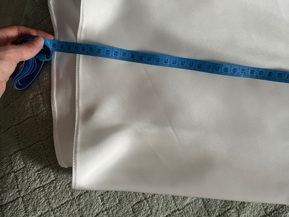 Атласна Спідниця максі шовкова біла, розмір s