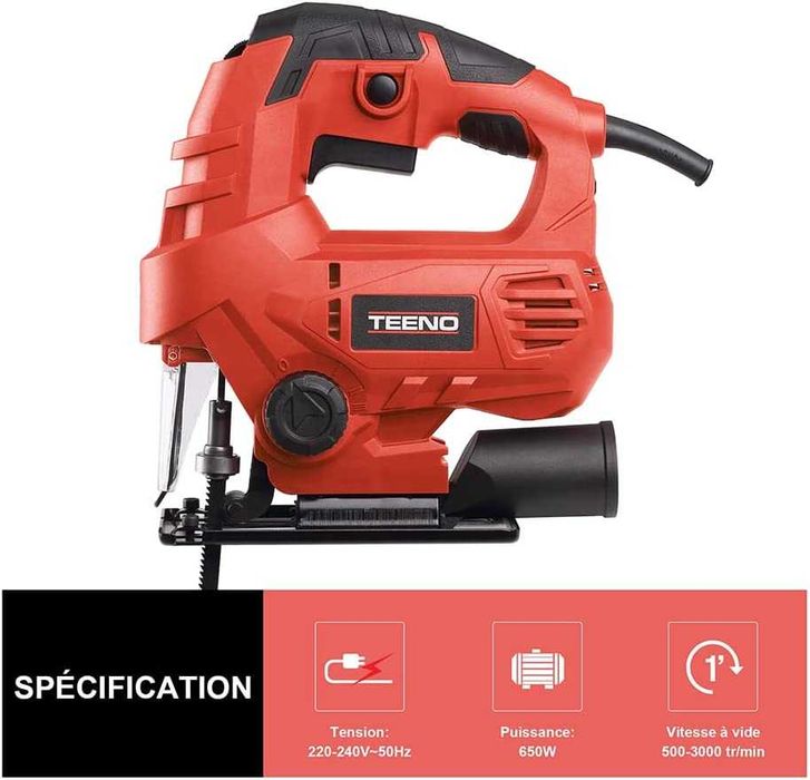 (NOVA) Serra elétrica, 650 W, 6 velocidades ajustáveis