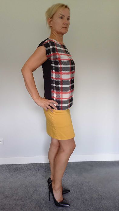 Bluzka czarno=czerwona kratka 36/S Reserved