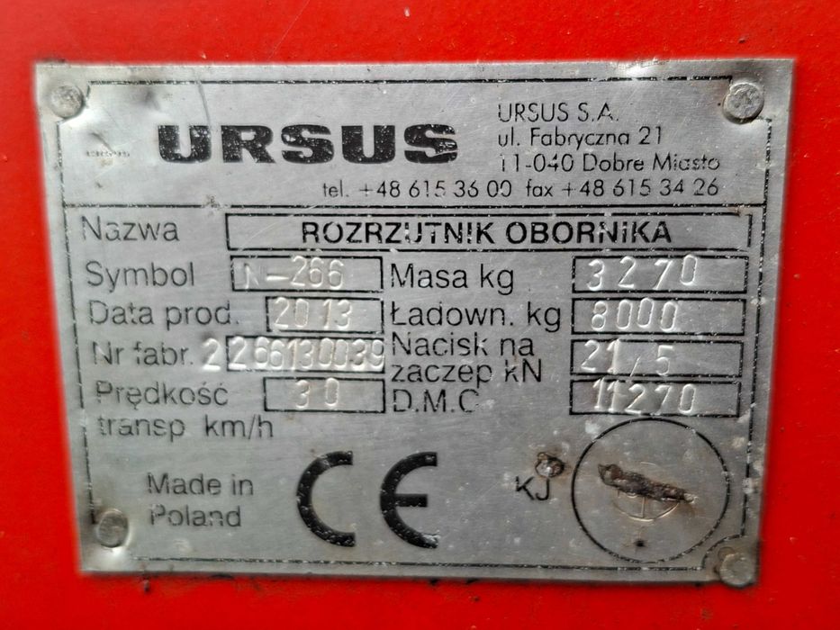Rozrzutnik obornika Ursus N-266/1 8T
