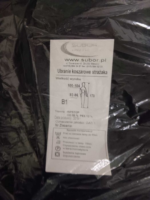 NOWE Ubranie koszarowe Rib-Stop 2 częściowe SUBOR rozmiar B1 OSP, PSP