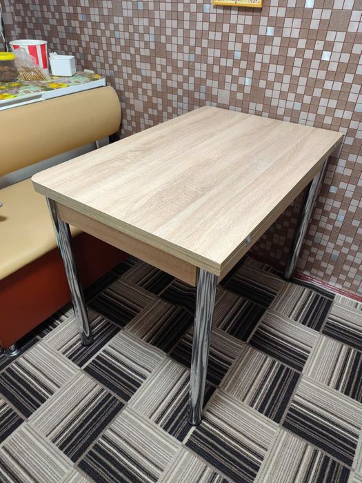 Кухонний раздвежной стол с ящиком 1000×650 (1000×1300)