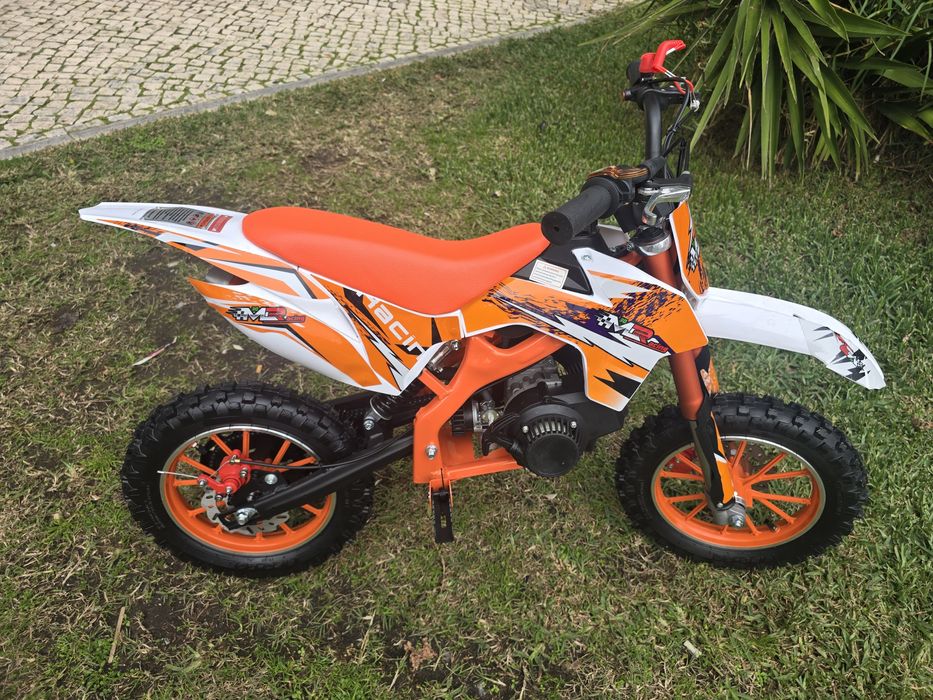 Mini motocross gasolina de cilindrada 50 vários cores disponíveis novo
