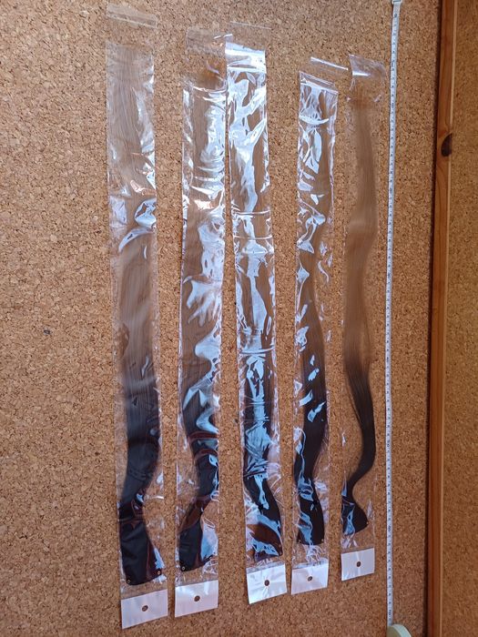 Extensão de cabelo colorido com clip, 5 e 6 peças. Novo.