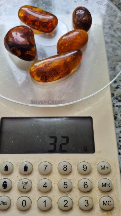5szt Bursztyn bałtycki 32gramy