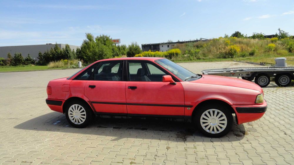 Drzwi lewe przód przednie Audi 80 B4 czerwone