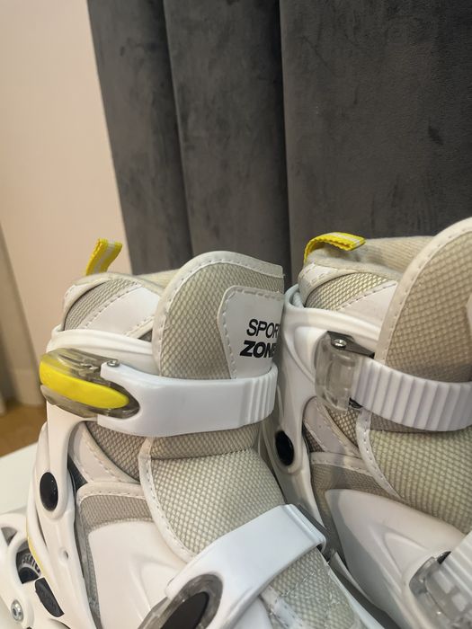 Patins em linha + material de segurança