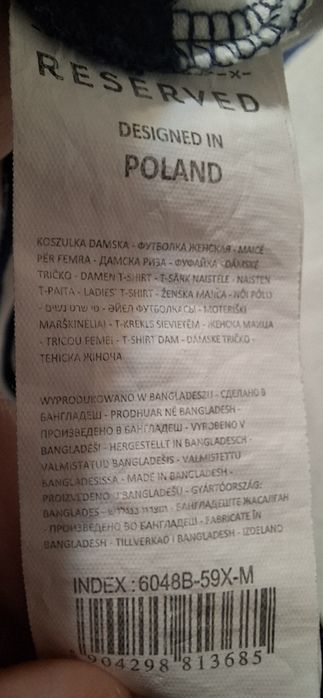 Bluzka damska w bialo-granatowe pasy rozm.M