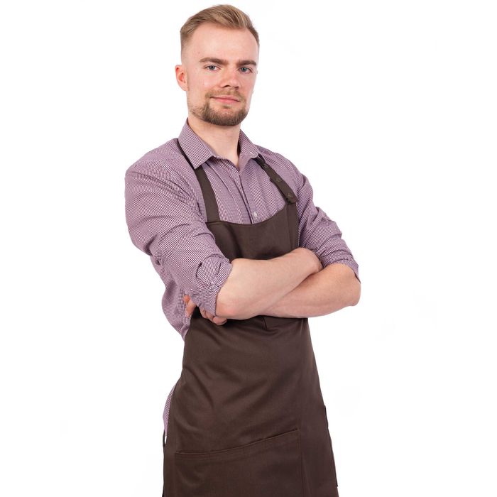 Fartuch Męski czarny Kuchenny  Barista Barman Kelner Grill Gastronomia