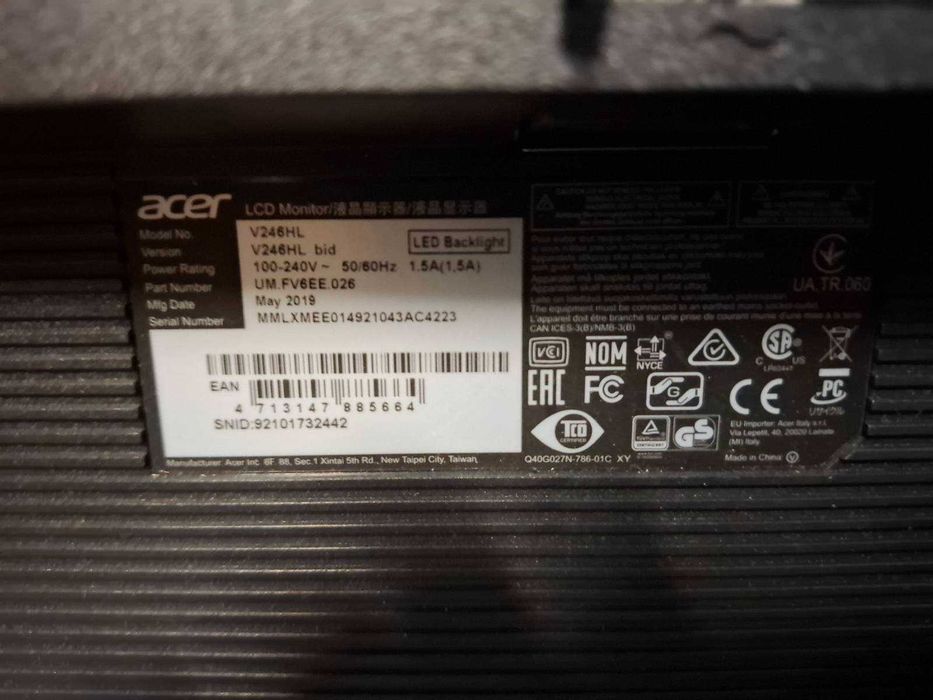 Monitor 24' Acer V246HL