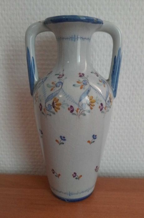 Wazon amfora Chodzież PRL vintage porcelit ręcznie malowany P.184