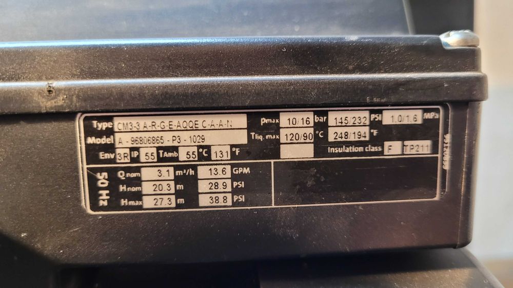 Pompa Grundfos CM3-3 A-R-G-E-AQQECAAN – 0,5 kW, używana, sprawna