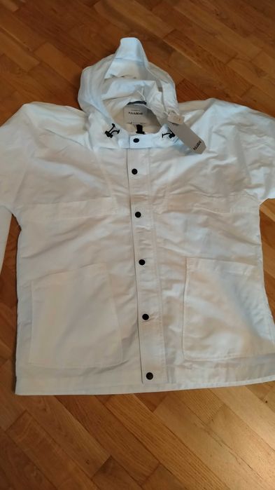 Kurtka damska Pull&Bear biała, z kapturem, Polecam