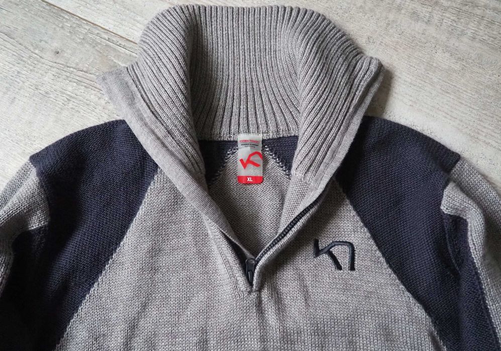 KARI TRAA_wełniany sweter_trekkingowy_szary_XL