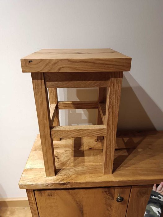 Taboret drewniany dębowy/jesionowy