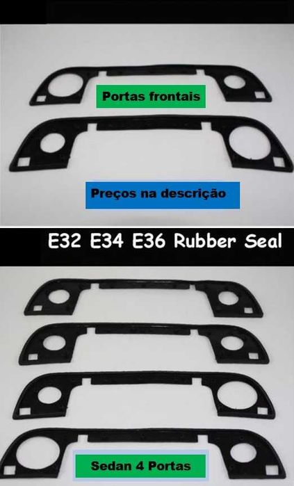 2 ou 4 Vedantes borracha maçaneta de porta BMW série 3 e Z3 E36 série 5 E34 série 7 E32