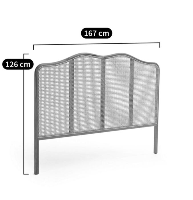 Cabeceira cama 160/170 em madeira + palhinha (rattan) 167x126 cm